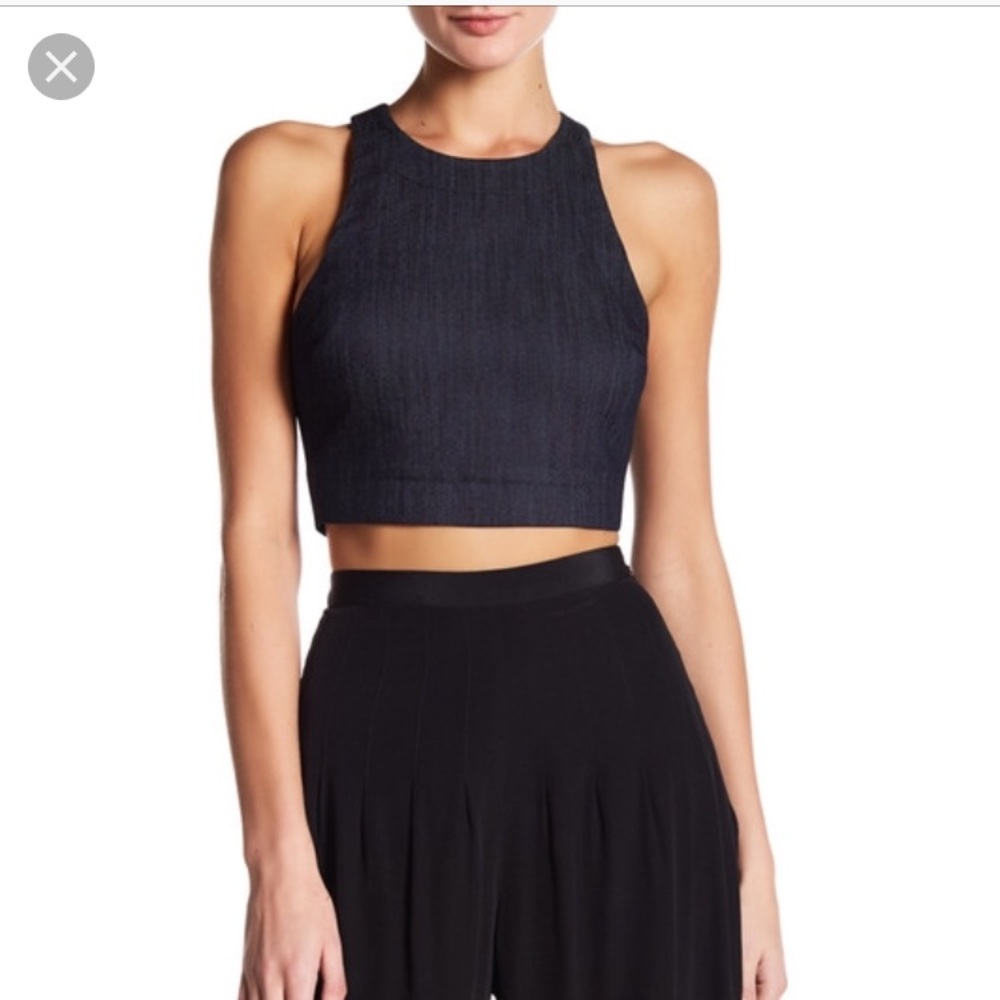 Denim Zipper Lipton Crop Top
